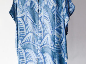 Greece Blue Full Frontal Button Down Easy Fit Shirt