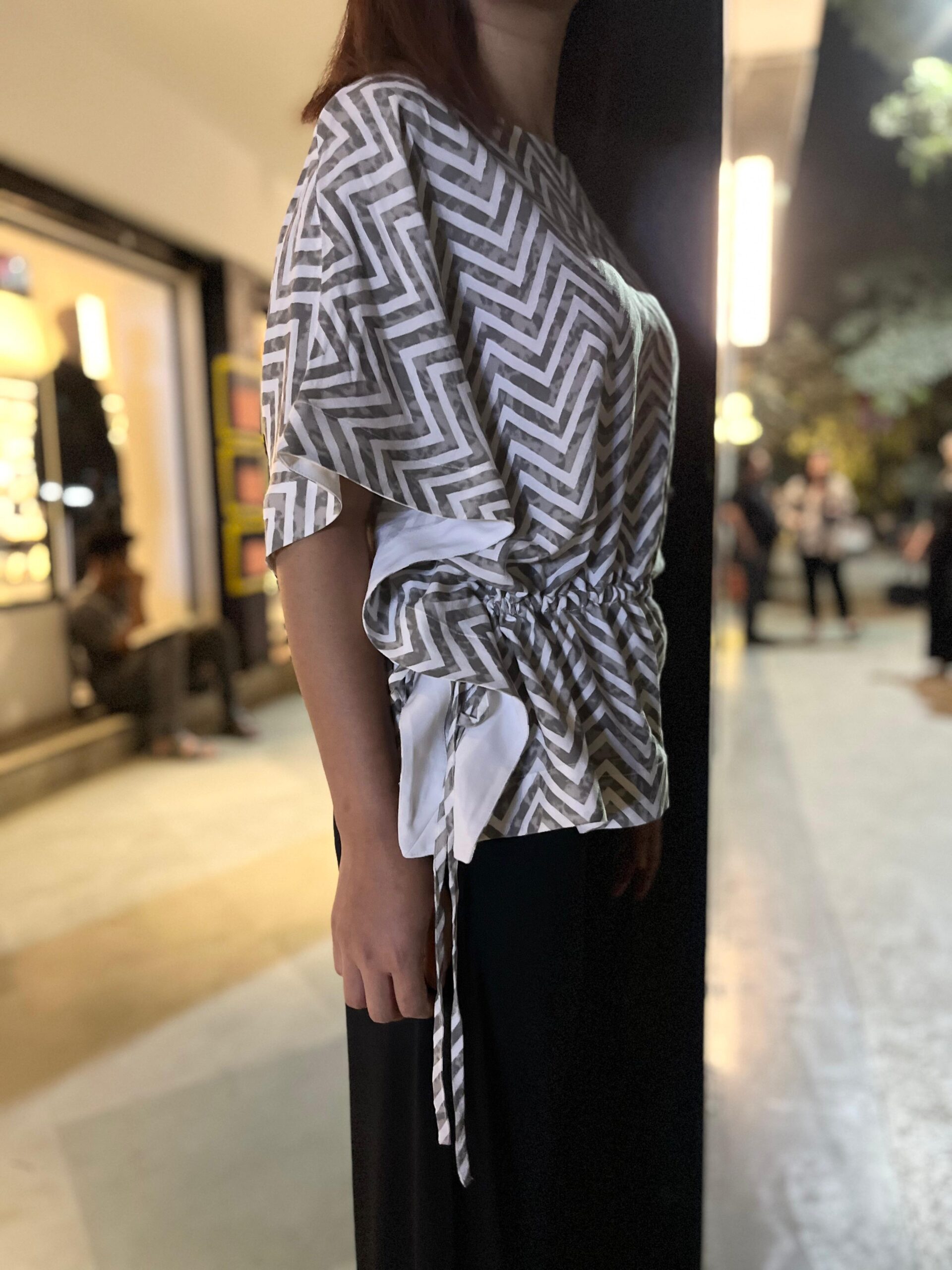 Side Gathered Waist Kaftan Top