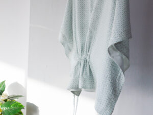 Side Gathered Waist Kaftan Top Light Teal